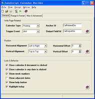 JavaScript Calendar Builder screenshot